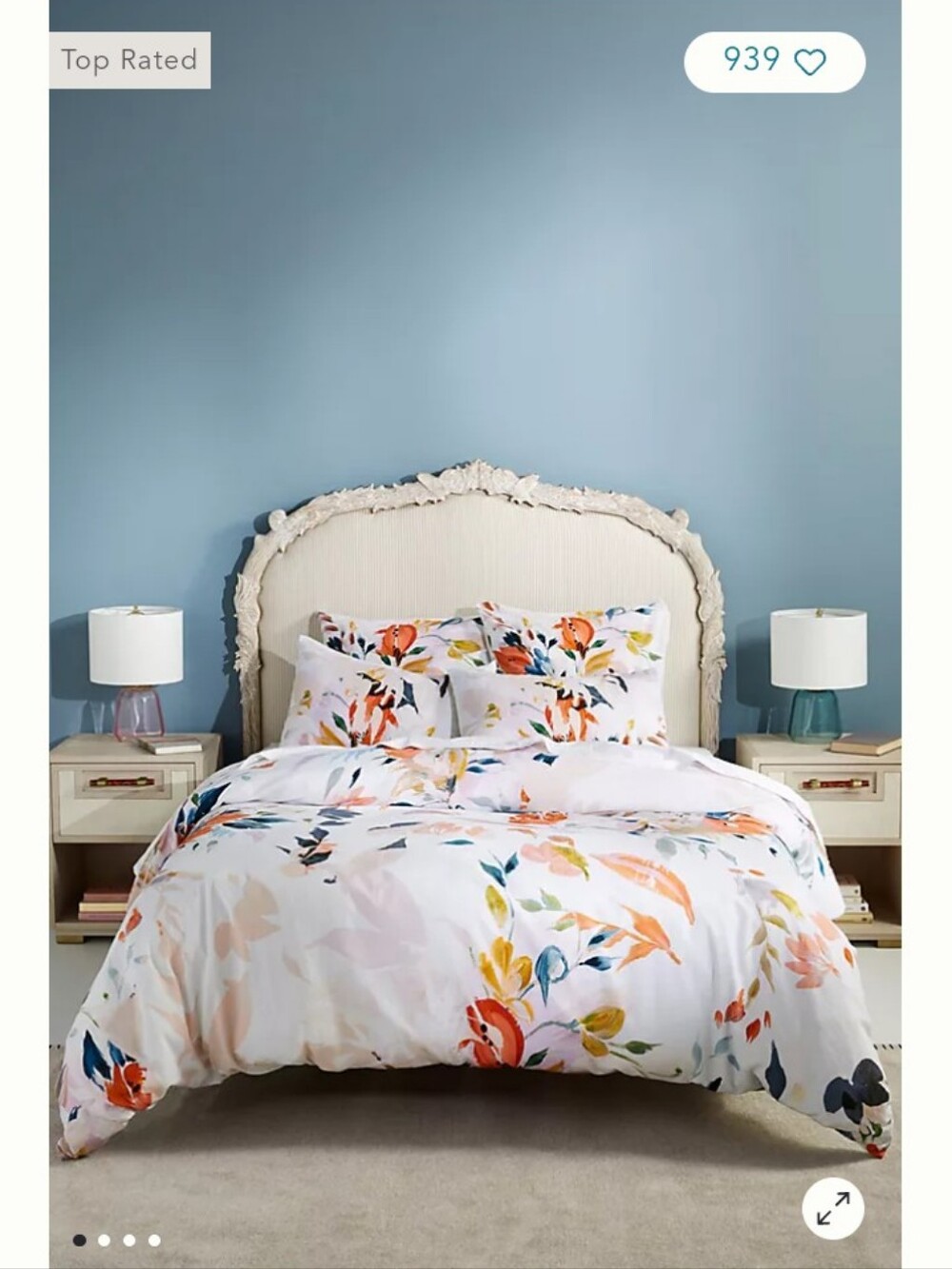 Anthropologie Bryony Cotton Slub Printed Duvet Cover NWOT 100% Cotton Twin